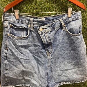Forever 21 Blue High-Waisted Jean Shorts